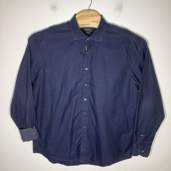Bugatchi Mens‎ Classic Fit Long Sleeve Button Up Shirt Blue Check Size XXL - Picture 2 of 6